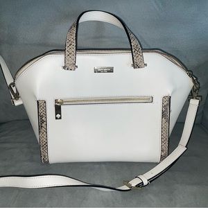 Kate spade purse - white with snake skin edges